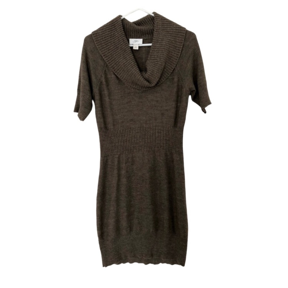 Ann Taylor Loft Fitted Dress with Shawl Neck Size XS